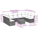 10 Piece Garden Sofa Set with Cushions Beige Poly Rattan