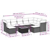 10 Piece Garden Sofa Set with Cushions Grey Poly Rattan