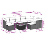 10 Piece Garden Sofa Set with Cushions Grey Poly Rattan - Side View