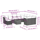11 Piece Garden Sofa Set with Cushions Black Poly Rattan - Side View