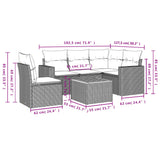6 Piece Garden Sofa Set with Cushions Beige Poly Rattan