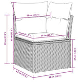 11 Piece Garden Sofa Set with Cushions Black Poly Rattan - 45-Degree Angle