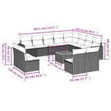 13 Piece Garden Sofa Set with Cushions Beige Poly Rattan - Side View