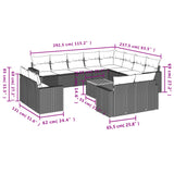 13 Piece Garden Sofa Set with Cushions Beige Poly Rattan - Side View