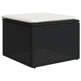 8 Piece Garden Sofa Set with Cushions Black Poly Rattan - 45-Degree Angle