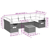 8 Piece Garden Sofa Set with Cushions Grey Poly Rattan - Extra Image