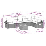 8 Piece Garden Sofa Set with Cushions Grey Poly Rattan - Extra Image