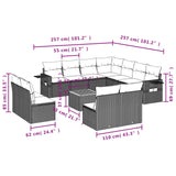 12 Piece Garden Sofa Set with Cushions Beige Poly Rattan - Extra Image