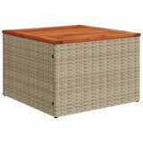 11 Piece Garden Sofa Set with Cushions Beige Poly Rattan - 45-Degree Angle