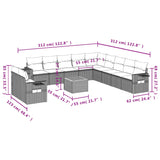 12 Piece Garden Sofa Set with Cushions Grey Poly Rattan - Extra Image