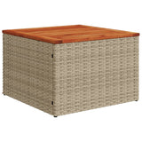 9 Piece Garden Sofa Set with Cushions Beige Poly Rattan - 45-Degree Angle