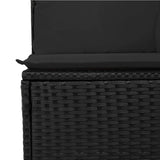 8 Piece Garden Sofa Set with Cushions Black Poly Rattan - Low Angle