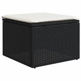 8 Piece Garden Sofa Set with Cushions Black Poly Rattan - 45-Degree Angle