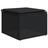 8 Piece Garden Sofa Set with Cushions Black Poly Rattan - 45-Degree Angle