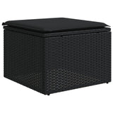 10 Piece Garden Sofa Set with Cushions Black Poly Rattan - 45-Degree Angle