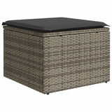 10 Piece Garden Sofa Set with Cushions Grey Poly Rattan - 45-Degree Angle