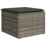 11 Piece Garden Sofa Set with Cushions Grey Poly Rattan - 45-Degree Angle