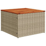 11 Piece Garden Sofa Set with Cushions Beige Poly Rattan - Top-Down View
