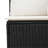 11 Piece Garden Sofa Set with Cushions Black Poly Rattan - Close-Up Angle