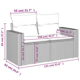 11 Piece Garden Sofa Set with Cushions Beige Poly Rattan