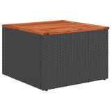 10 Piece Garden Sofa Set with Cushions Black Poly Rattan - Close-Up Angle