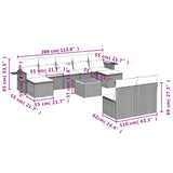 10 Piece Garden Sofa Set with Cushions Black Poly Rattan - Extra Image
