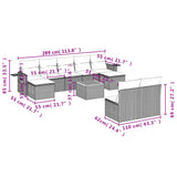 10 Piece Garden Sofa Set with Cushions Black Poly Rattan - Extra Image