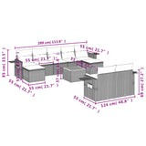 10 Piece Garden Sofa Set with Cushions Black Poly Rattan - Extra Image