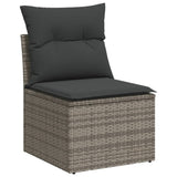 13 Piece Garden Sofa Set with Cushions Grey Poly Rattan - Top-Down View