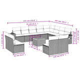 13 Piece Garden Sofa Set with Cushions Beige Poly Rattan - Extra Image
