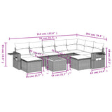 10 Piece Garden Sofa Set with Cushions Black Poly Rattan - Extra Image
