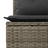 10 Piece Garden Sofa Set with Cushions Grey Poly Rattan - Low Angle