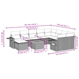 11 Piece Garden Sofa Set with Cushions Black Poly Rattan - Extra Image