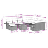 11 Piece Garden Sofa Set with Cushions Black Poly Rattan - Extra Image