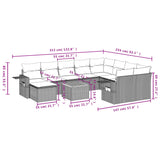 11 Piece Garden Sofa Set with Cushions Grey Poly Rattan - Extra Image