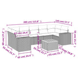 8 Piece Garden Sofa Set with Cushions Grey Poly Rattan