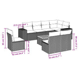 9 Piece Garden Sofa Set with Cushions Beige Poly Rattan