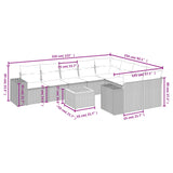 10 Piece Garden Sofa Set with Cushions Grey Poly Rattan - Extra Image