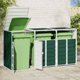 Wheelie Bin Storage for Triple Bins Green 216x81x115 cm Steel - Side View