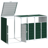 Wheelie Bin Storage for Triple Bins Green 216x81x115 cm Steel - Top-Down View