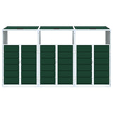Wheelie Bin Storage for Triple Bins Green 216x81x115 cm Steel - 45-Degree Angle