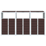Wheelie Bin Storage for Triple Bins Brown 216x81x115 cm Steel