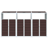 Wheelie Bin Storage for Triple Bins Brown 216x81x115 cm Steel - 45-Degree Angle