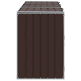 Wheelie Bin Storage for Triple Bins Brown 216x81x115 cm Steel - Rear View