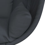 Hanging Egg Chair with Stand Anthracite Fabric and Steel - Close-Up Angle