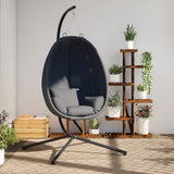 Hanging Egg Chair with Stand Anthracite Fabric and Steel