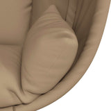 Hanging Egg Chair with Stand Taupe Fabric and Steel - Close-Up Angle