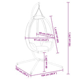 Hanging Egg Chair with Stand Taupe Fabric and Steel