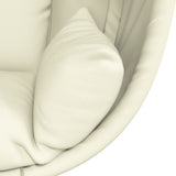 Hanging Egg Chair with Stand Beige Fabric and Steel - Close-Up Angle