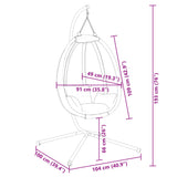 Hanging Egg Chair with Stand Beige Fabric and Steel